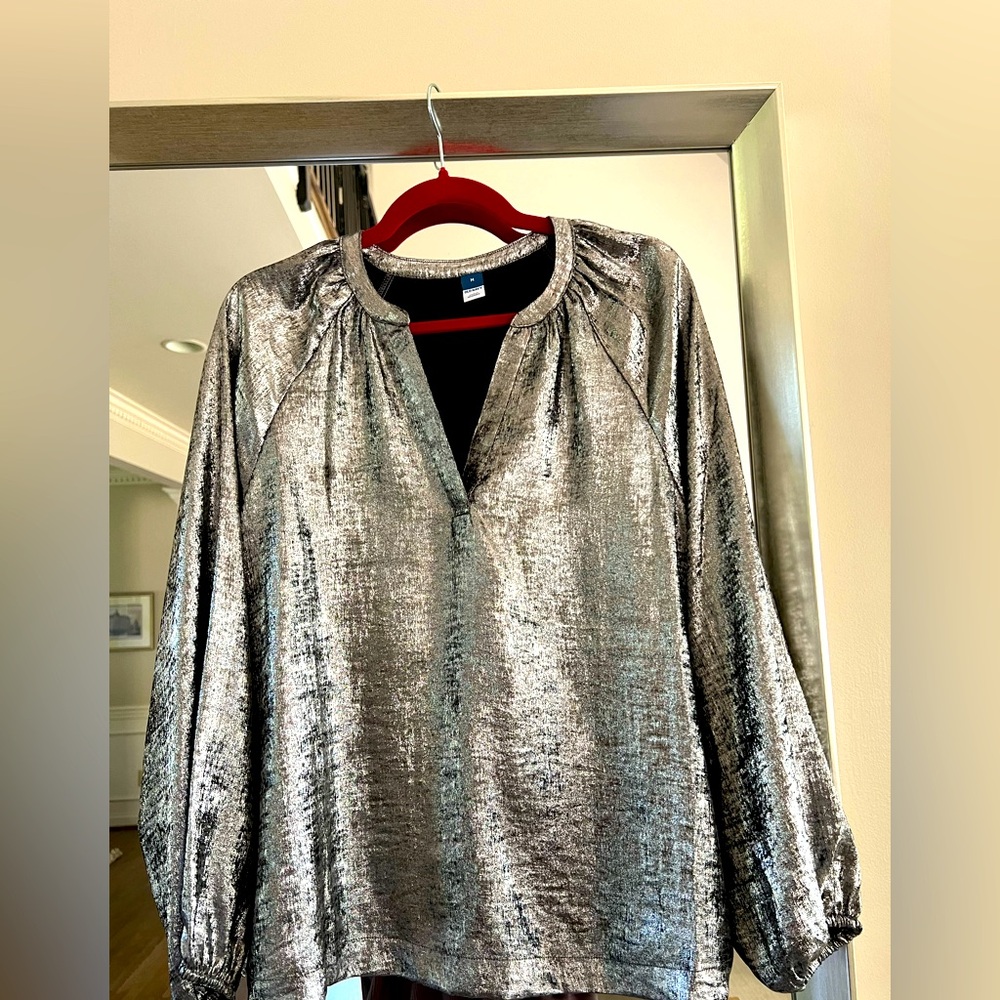 Old Navy Shimmering Silver Blouse